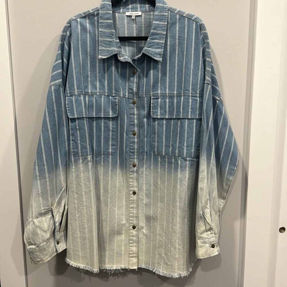 White Birch Denim Shacket